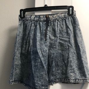 jean zip up skirt